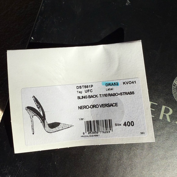 Rare limited edition Nero-Oro Versace sling backs. Size 40. never worn outside. - Picture 4 of 10